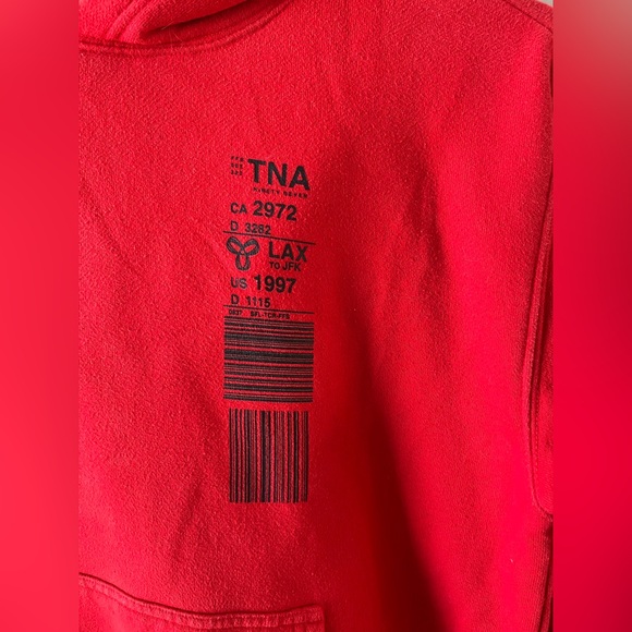 Aritzia TNA 1997 Logo Airport Graphic Hoodie-Red-XS-streetwear-loungewear-grunge - Picture 4 of 7